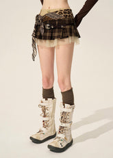 French Spliced A-Line Puffy Skirt